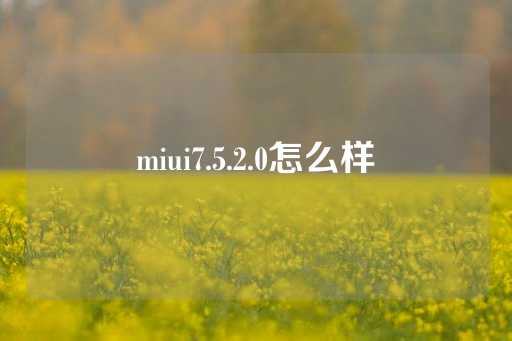 miui7.5.2.0怎么样