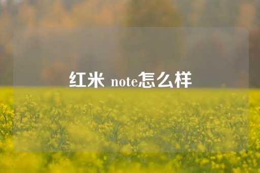 红米 note怎么样